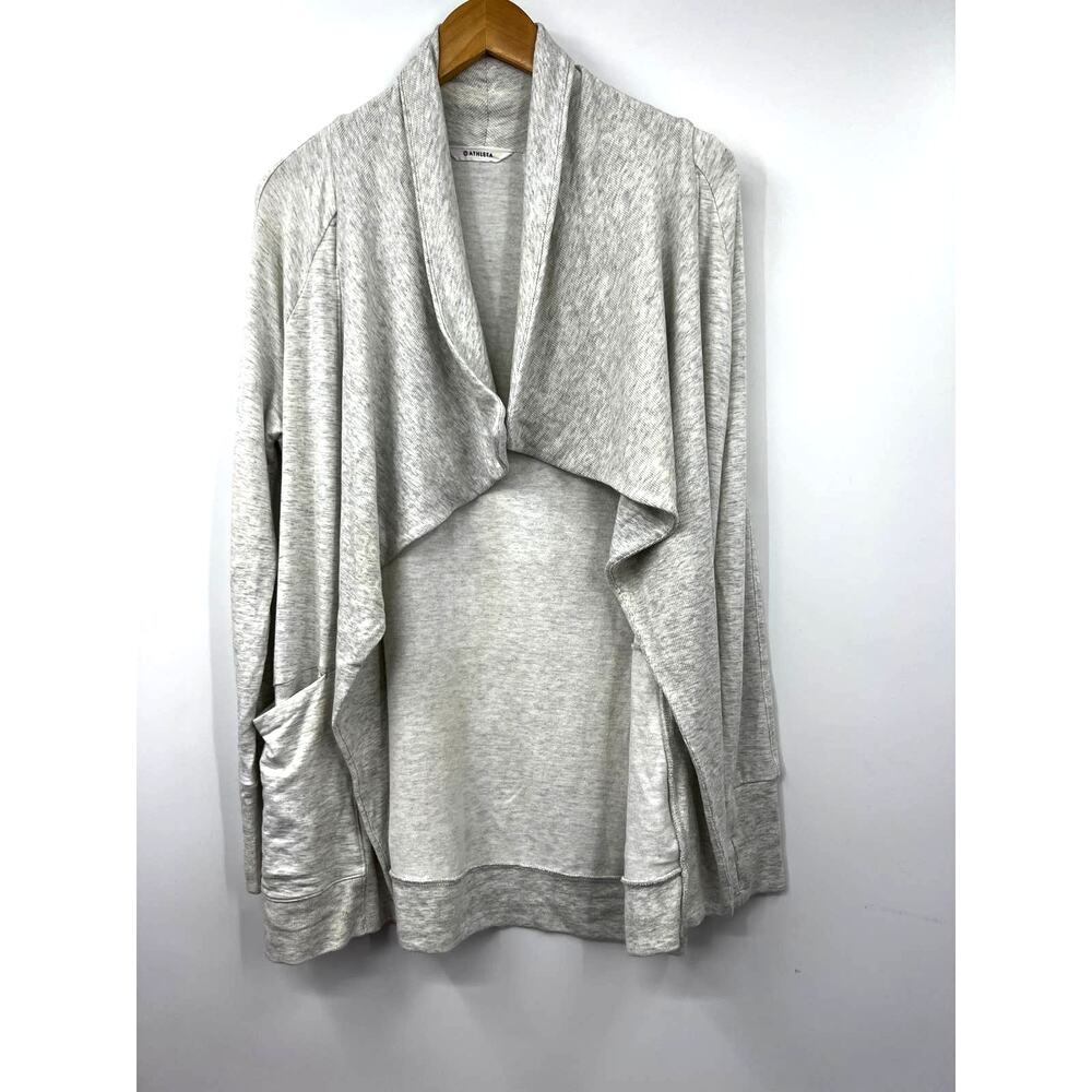 Athleta Cardigan Womens Oversized Sweater Knit Stretch‎ Heather Gray Size XS